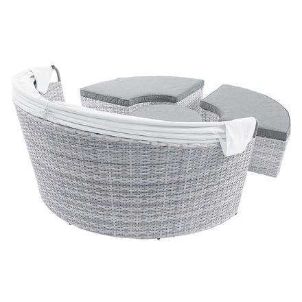 Scottsdale Canopy Outdoor Patio Daybed in Light Gray Gray
