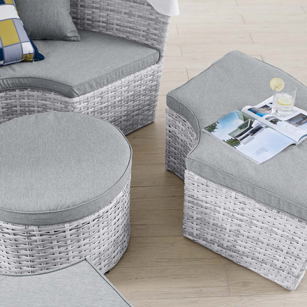 Scottsdale Canopy Outdoor Patio Daybed in Light Gray Gray