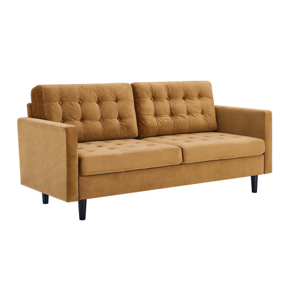 Exalt Tufted Performance Velvet Sofa by Furniture for America