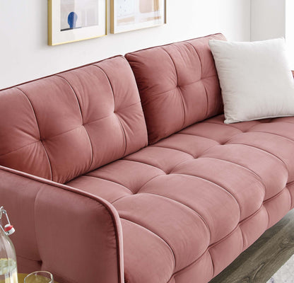 Cameron Tufted Performance Velvet Sofa by Furniture for America