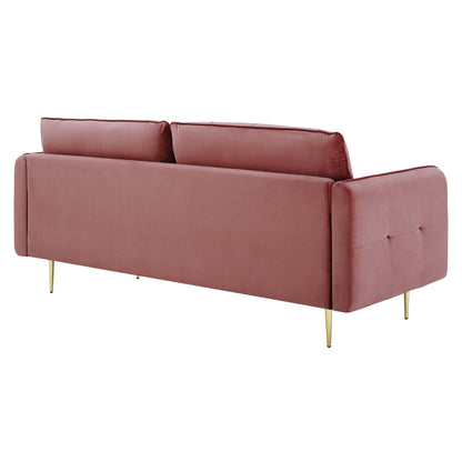 Cameron Tufted Performance Velvet Sofa by Furniture for America