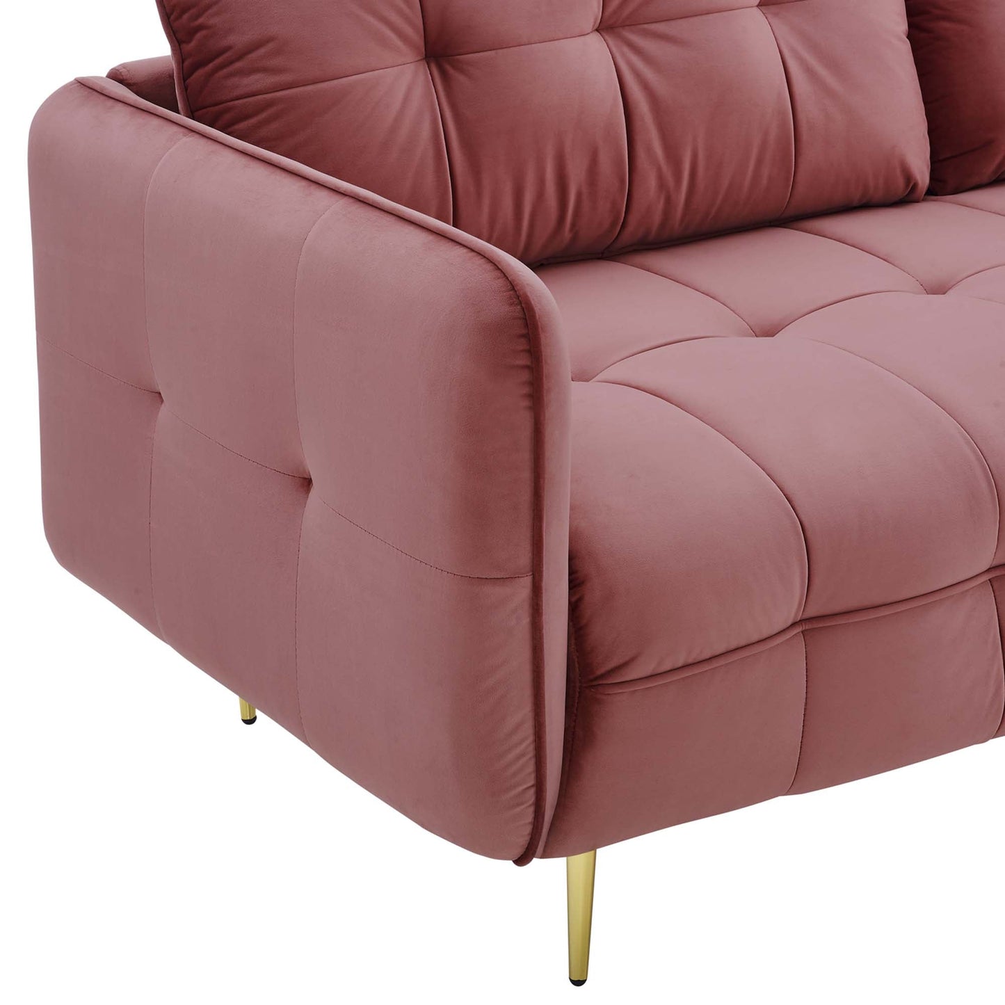 Cameron Tufted Performance Velvet Sofa by Furniture for America