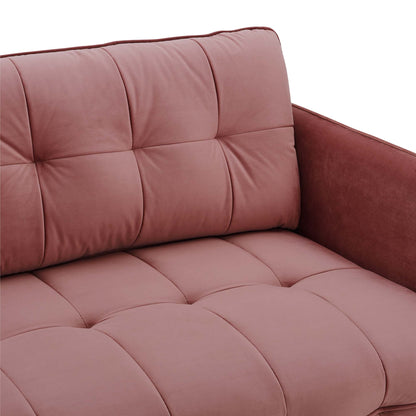 Cameron Tufted Performance Velvet Sofa by Furniture for America