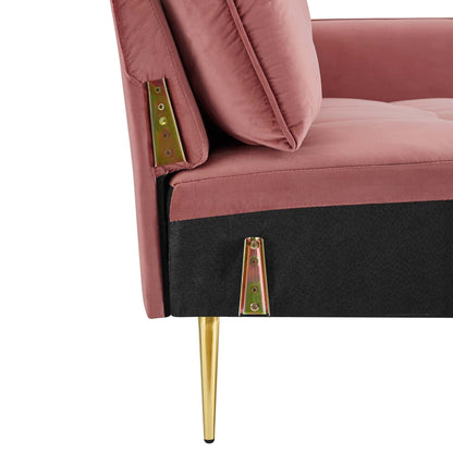 Cameron Tufted Performance Velvet Sofa by Furniture for America