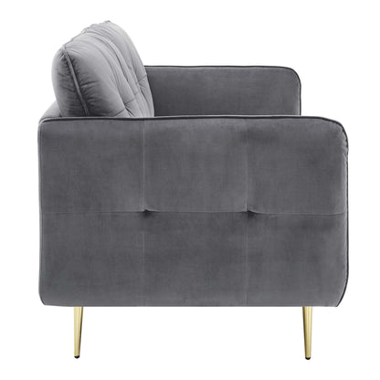 Cameron Tufted Performance Velvet Sofa by Furniture for America