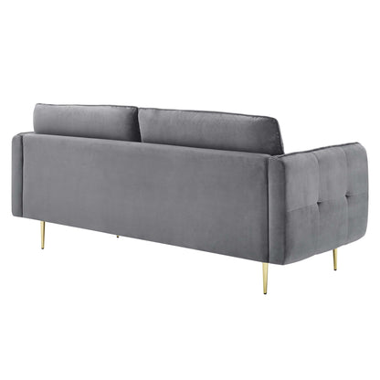 Cameron Tufted Performance Velvet Sofa by Furniture for America