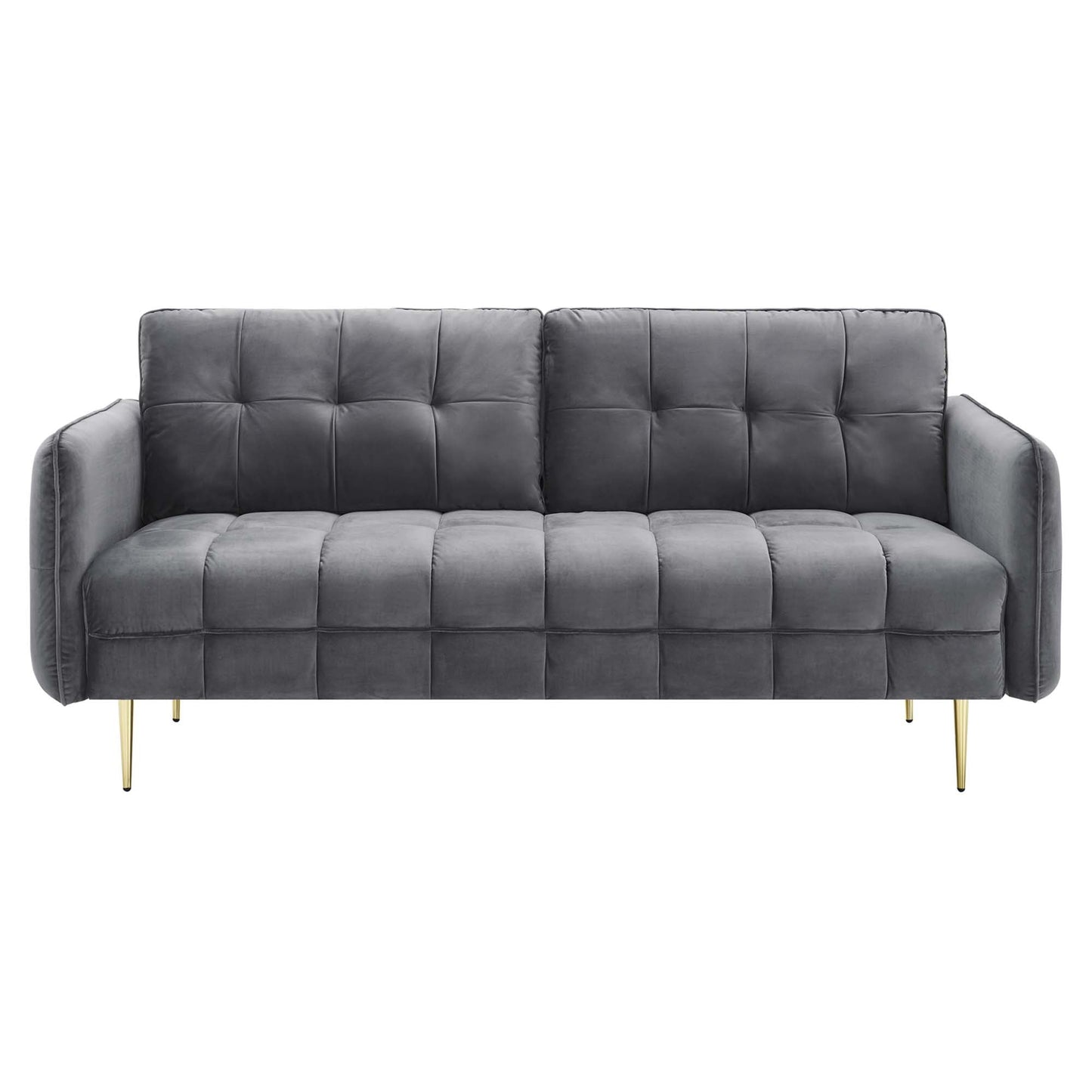 Cameron Tufted Performance Velvet Sofa by Furniture for America