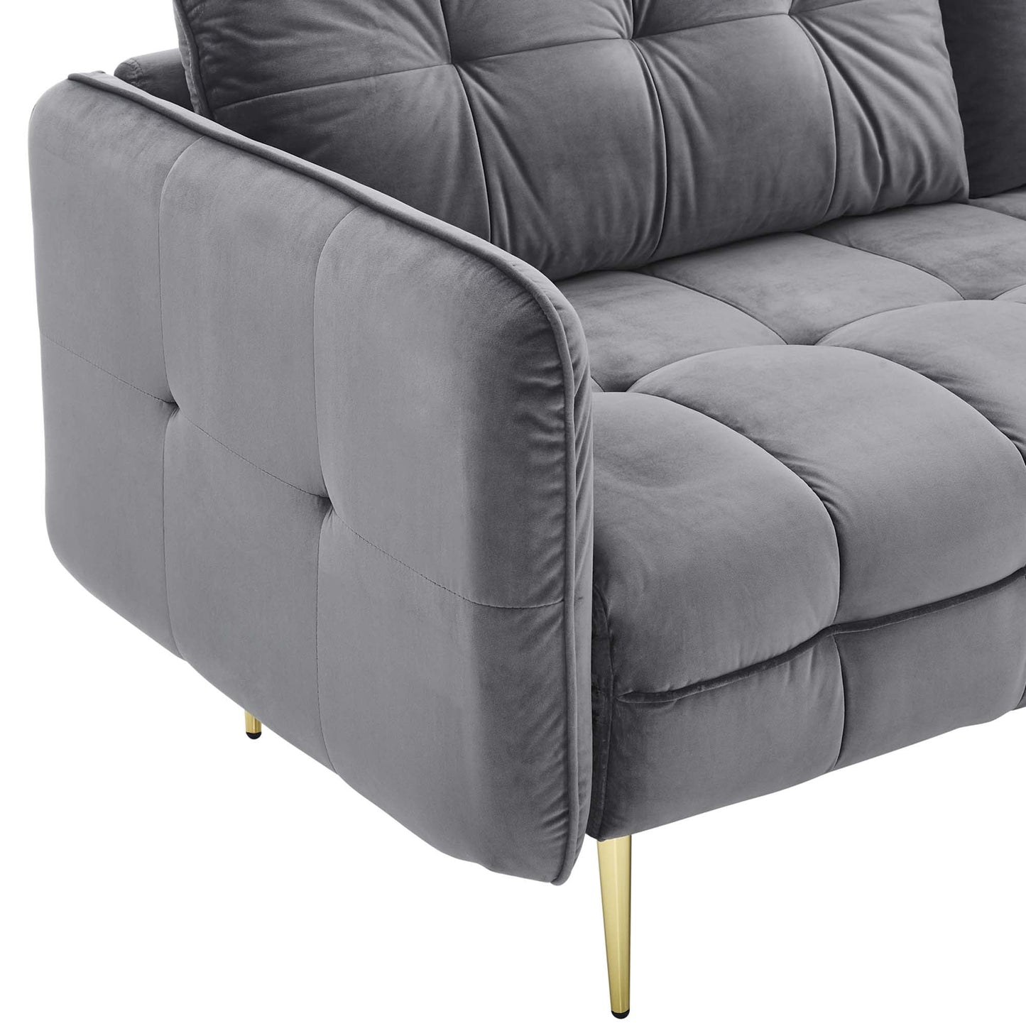 Cameron Tufted Performance Velvet Sofa by Furniture for America