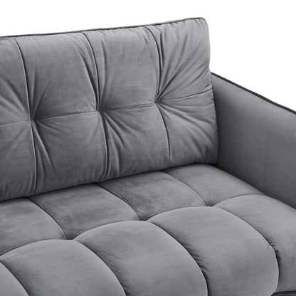 Cameron Tufted Performance Velvet Sofa by Furniture for America