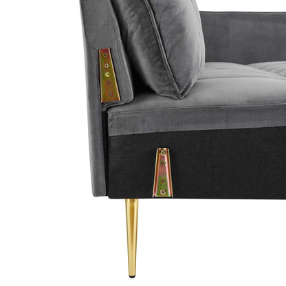 Cameron Tufted Performance Velvet Sofa by Furniture for America