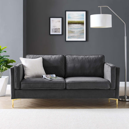 Kaiya Performance Velvet Sofa by Furniture for America
