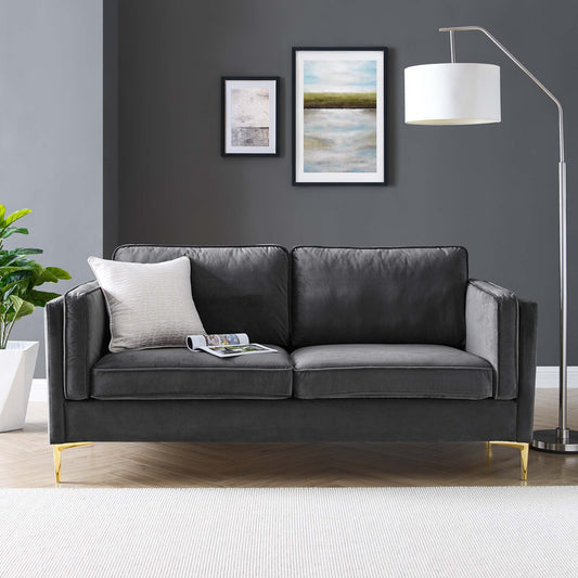 Kaiya Performance Velvet Sofa by Furniture for America