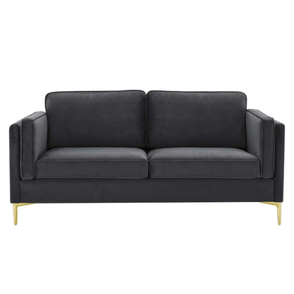 Kaiya Performance Velvet Sofa by Furniture for America
