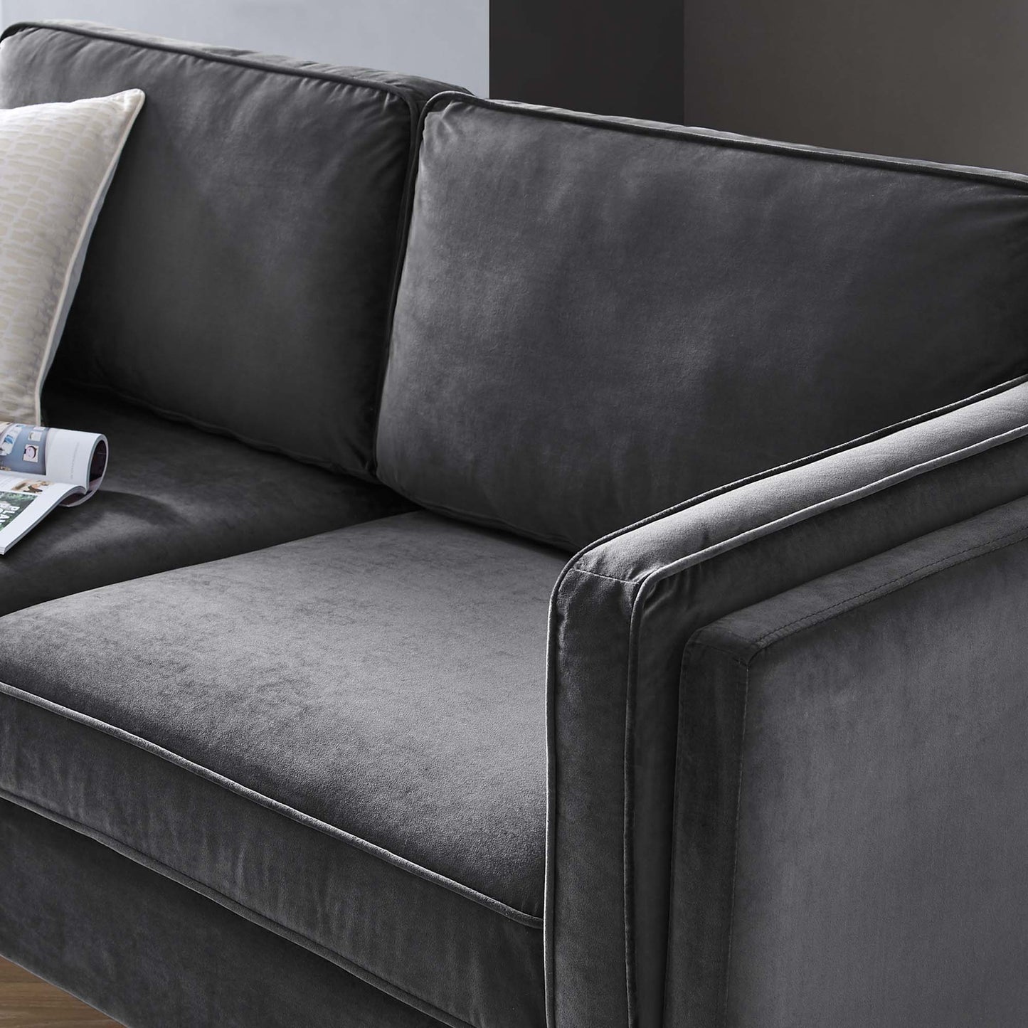 Kaiya Performance Velvet Sofa by Furniture for America