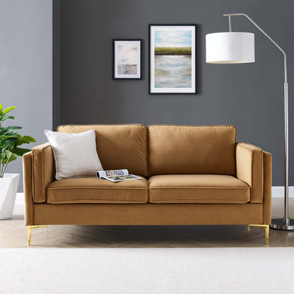 Kaiya Performance Velvet Sofa by Furniture for America