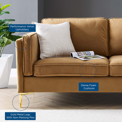 Kaiya Performance Velvet Sofa by Furniture for America