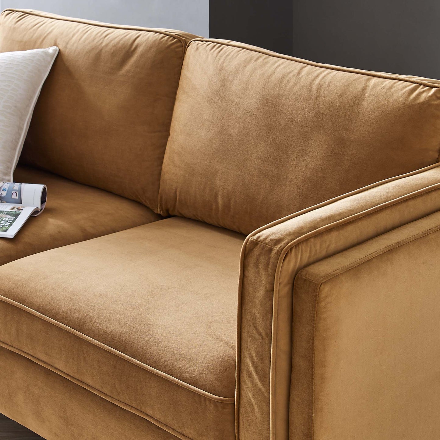 Kaiya Performance Velvet Sofa by Furniture for America