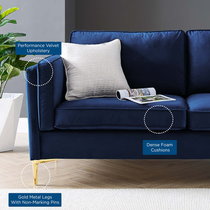 Kaiya Performance Velvet Sofa by Furniture for America