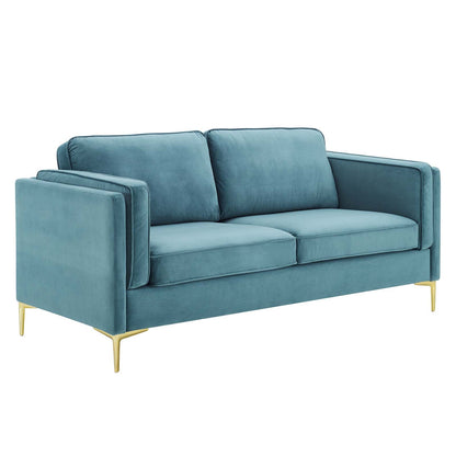 Kaiya Performance Velvet Sofa by Furniture for America