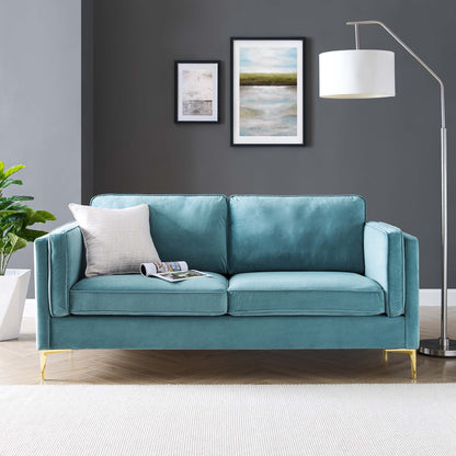 Kaiya Performance Velvet Sofa by Furniture for America