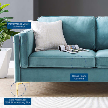 Kaiya Performance Velvet Sofa by Furniture for America