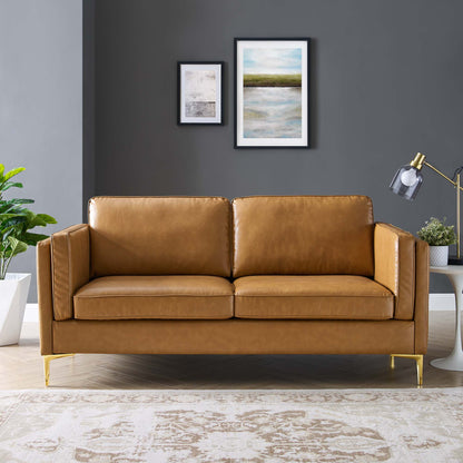 Kaiya Vegan Leather Sofa by Furniture for America