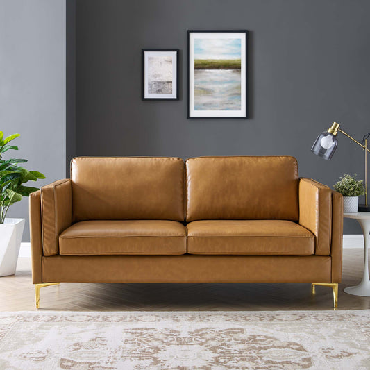 Kaiya Vegan Leather Sofa by Furniture for America