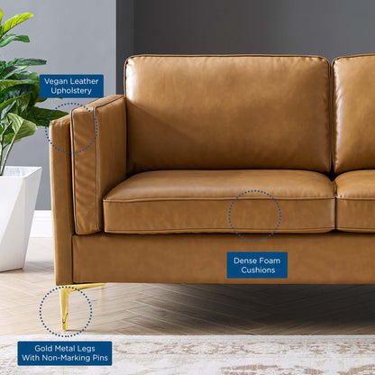 Kaiya Vegan Leather Sofa by Furniture for America