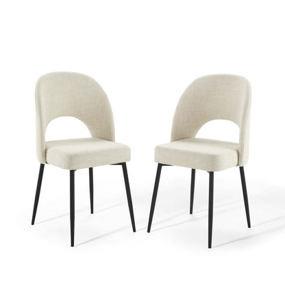 Rouse Upholstered Fabric Dining Side Chair Set of 2 by Furniture for America