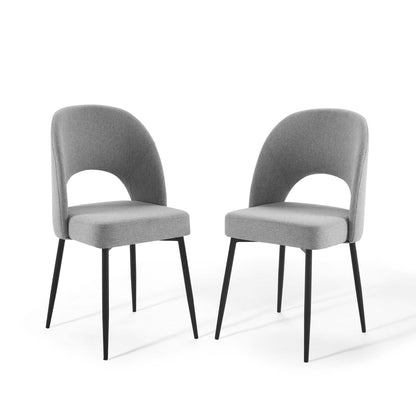 Rouse Upholstered Fabric Dining Side Chair Set of 2 by Furniture for America