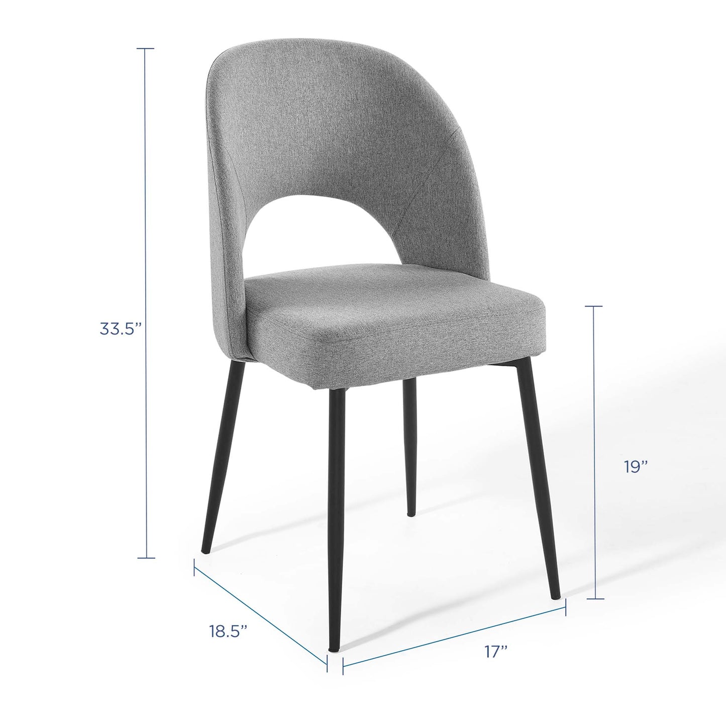 Rouse Upholstered Fabric Dining Side Chair Set of 2 by Furniture for America