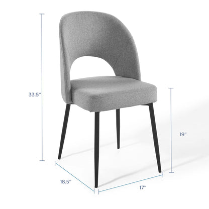 Rouse Upholstered Fabric Dining Side Chair Set of 2 by Furniture for America