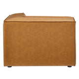 Atlas Vegan Leather Sectional Sofa Corner Chair in Tan