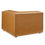 Atlas Vegan Leather Sectional Sofa Corner Chair in Tan