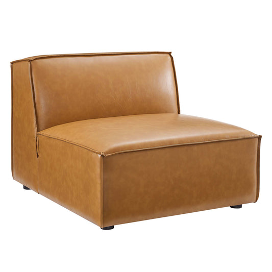 Restore Vegan Leather Sectional Sofa Armless Chair by Furniture for America