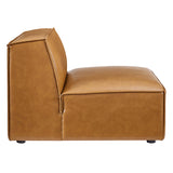 Atlas Vegan Leather Sectional Sofa Armless Chair in Tan
