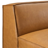 Atlas Vegan Leather Sectional Sofa Armless Chair in Tan