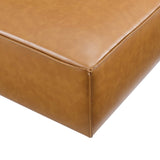 Atlas Vegan Leather Ottoman in Tan
