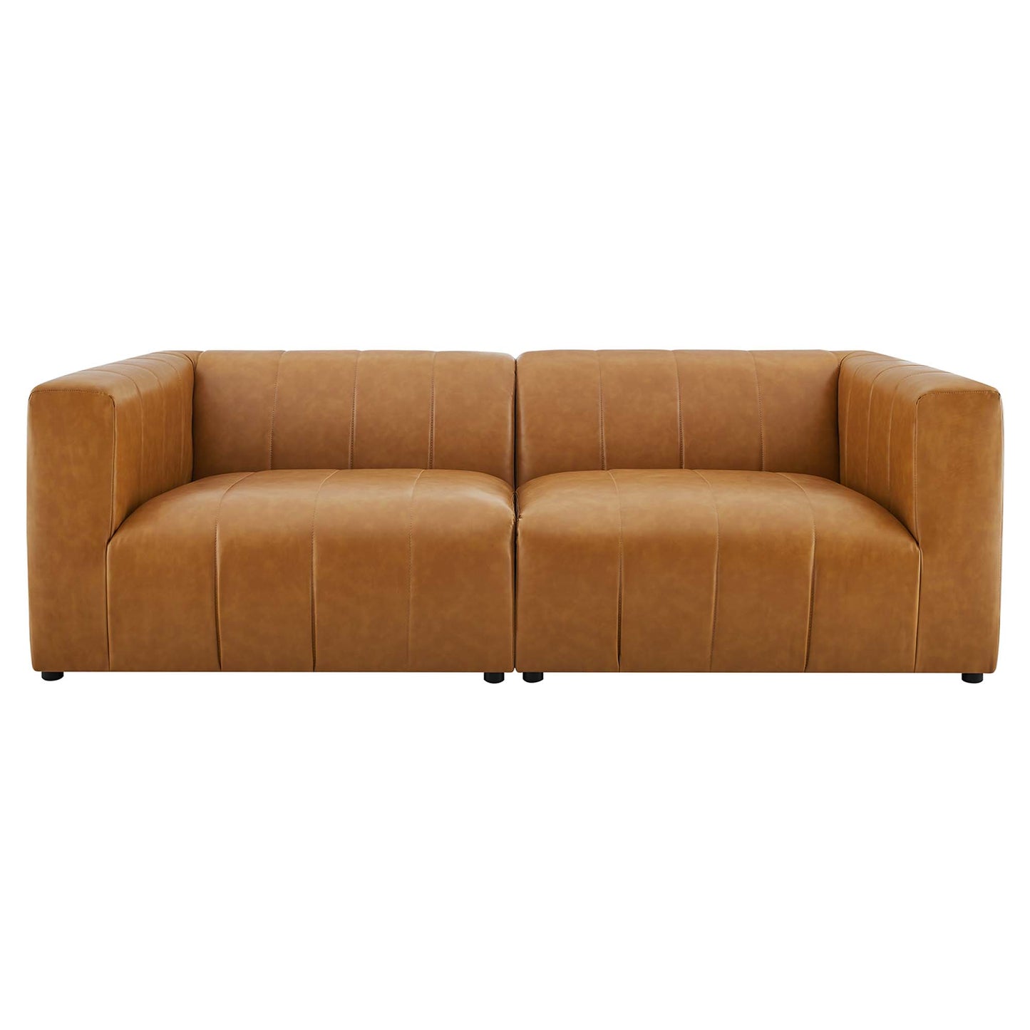 Reef 2-Piece Vegan Leather Loveseat in Tan