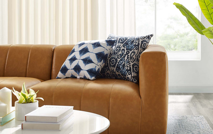 Reef 2-Piece Vegan Leather Loveseat in Tan