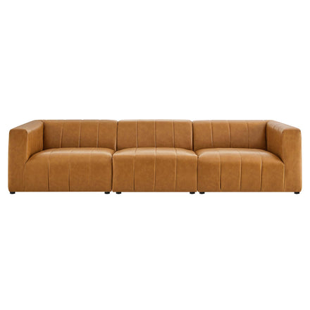 Bartlett 3-Piece Vegan Leather Sofa in Tan