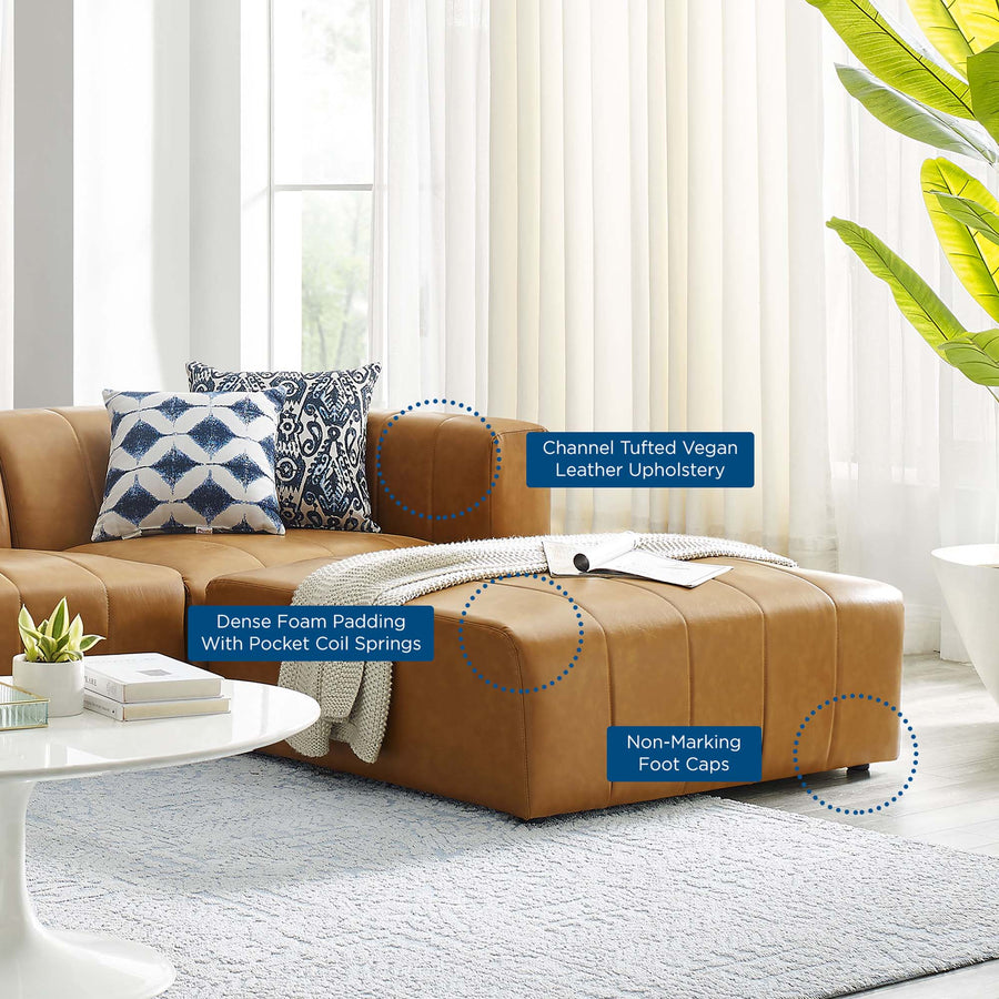 Reef 4-Piece Vegan Leather Sectional Sofa in Tan