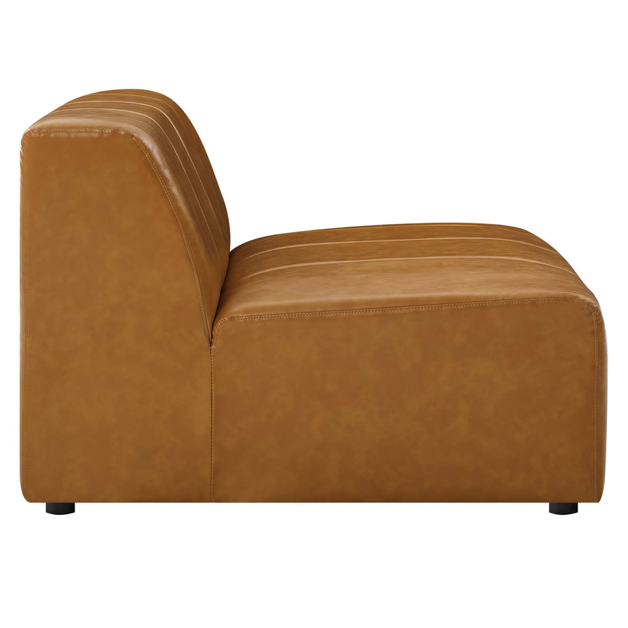 Reef 4-Piece Vegan Leather Sectional Sofa in Tan