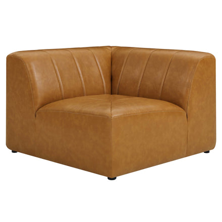 Bartlett 4-Piece Vegan Leather Sectional Sofa in Tan