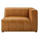 Reef 4-Piece Vegan Leather Sectional Sofa in Tan