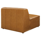 Reef 5-Piece Vegan Leather Sectional Sofa in Tan