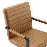 Louisburgh Vegan Leather Dining Chairs Set of 2 in Tan