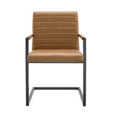 Louisburgh Vegan Leather Dining Chairs Set of 2 in Tan