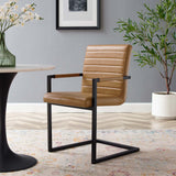 Louisburgh Vegan Leather Dining Chairs Set of 2 in Tan