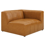 Reef 5-Piece Vegan Leather Sectional Sofa in Tan